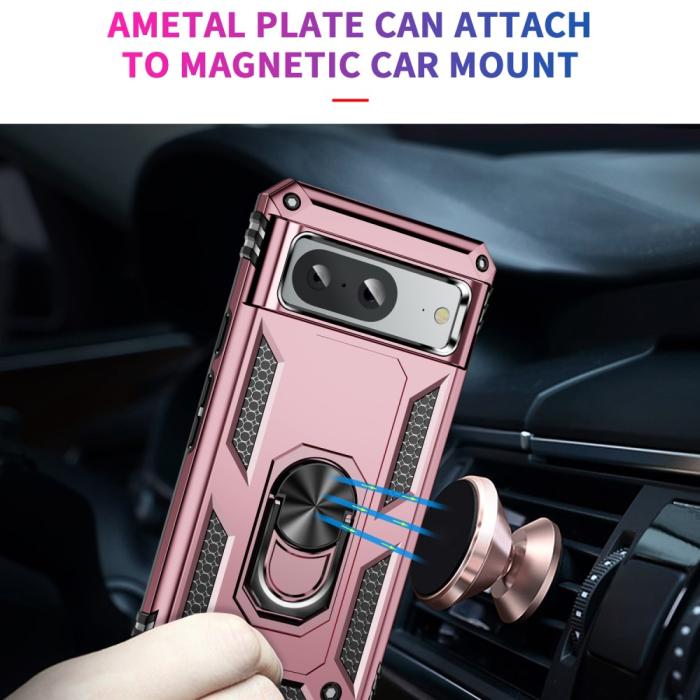 Bild 5, Google Pixel 8 Skal Armor Ring Hybrid Roséguld