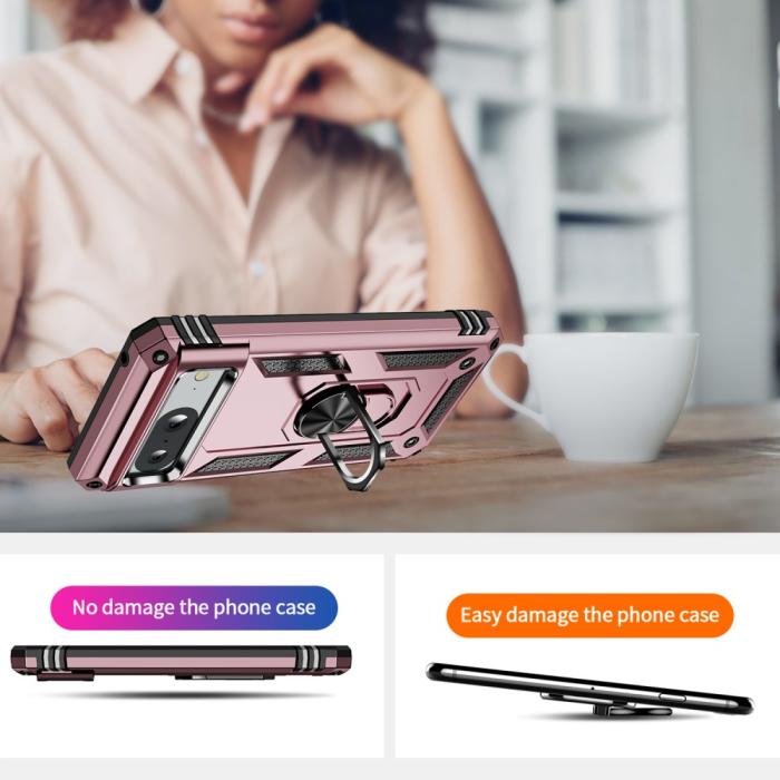 Bild 6, Google Pixel 8 Skal Armor Ring Hybrid Roséguld