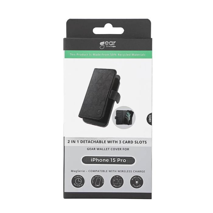 Bild 2, GEAR iPhone 15 Pro 2in1 MagSafe Magnet Fodral / Skal Svart