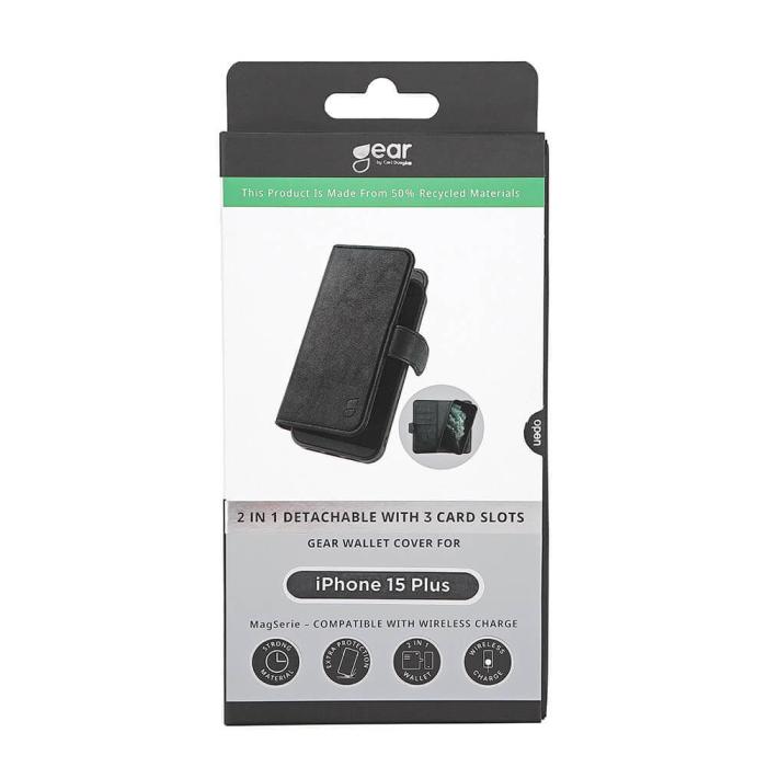 Bild 2, GEAR iPhone 15 Plus 2in1 MagSafe Magnet Fodral / Skal Svart