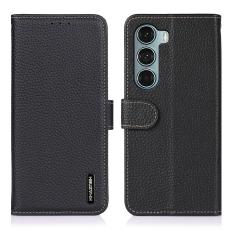 KHAZNEH Motorola Moto G200 Fodral Litchi Äkta Läder Svart