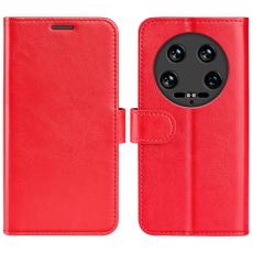 Xiaomi 14 Ultra Fodral Crazy Horse L&auml;der R&ouml;d