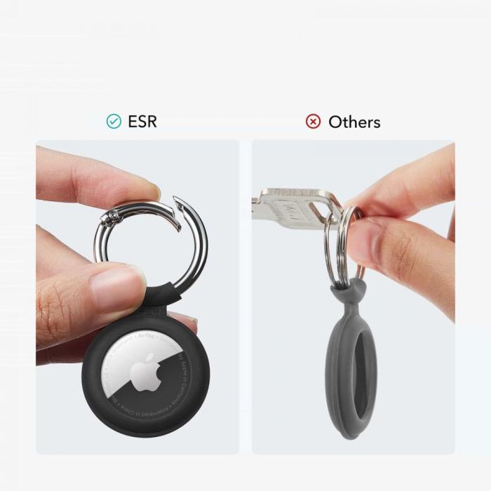 Bild 6, ESR AirTag Hållare 2-PACK Med Nyckelring Svart/Blå