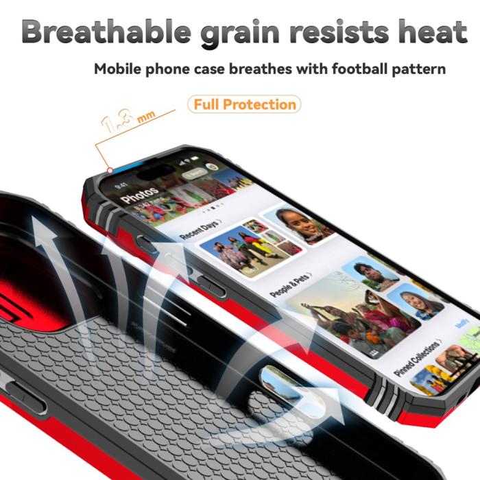 Bild 4, iPhone 16 Pro Max Skal CamShield Ring Hybrid Röd