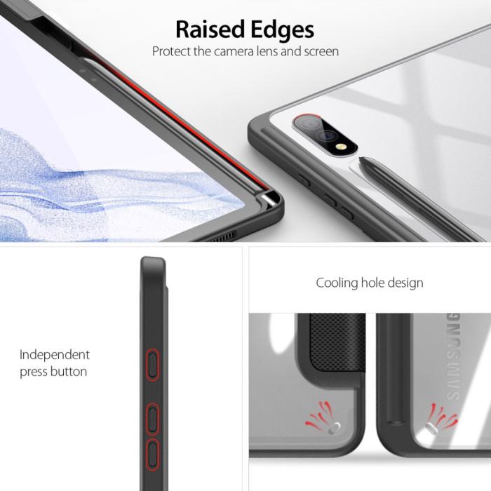 Bild 4, DUX DUCIS Galaxy Tab S9 Plus Fodral TOBY Tri-Fold Svart