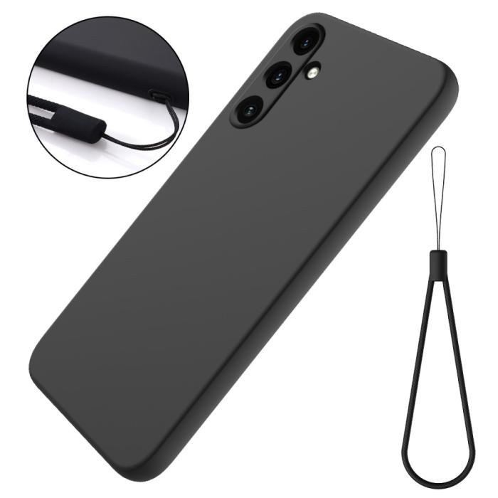 Bild 1, Galaxy A35 5G Skal Liquid Silicone Med Snodd Svart