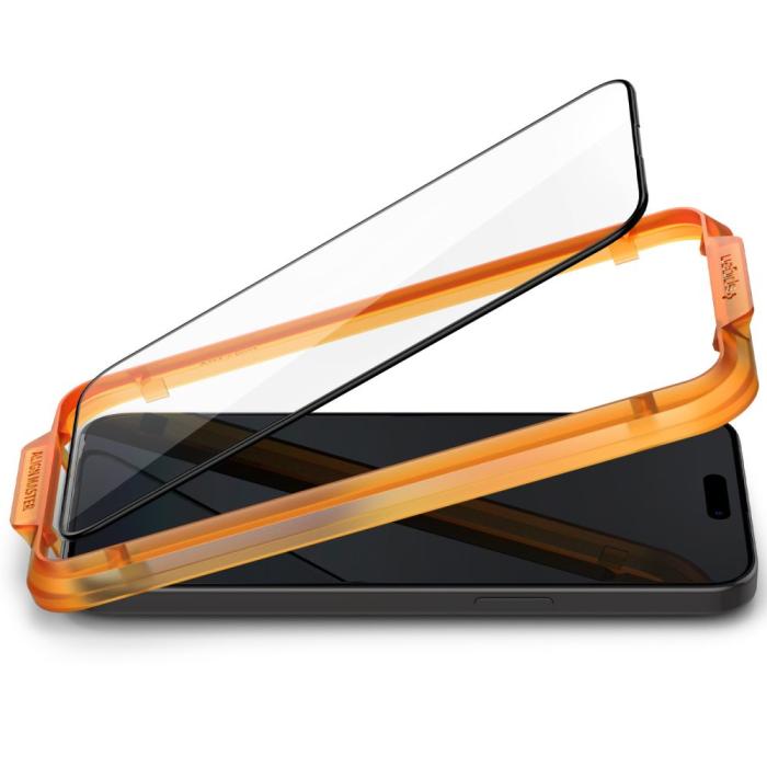 Bild 4, Spigen iPhone 15 Pro 2-PACK ALM Glas FC Heltäckande Skärmskydd