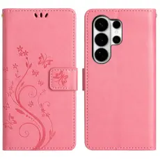 Samsung Galaxy S26 Ultra Fodral Med Blommigt Tryck Rosa