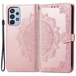 Samsung Galaxy A23 5G Fodral Mandala Läder Roséguld