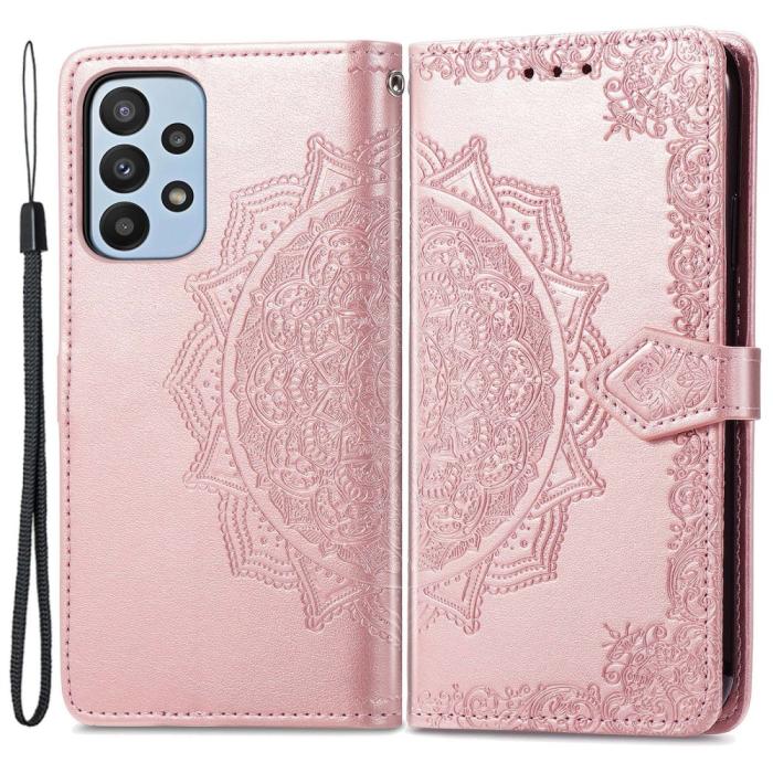 Bild 1, Samsung Galaxy A23 5G Fodral Mandala Läder Roséguld