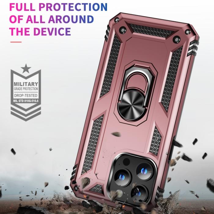 Bild 3, iPhone 15 Pro Skal Hybrid Armor Ring Roséguld