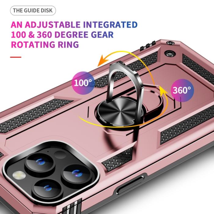 Bild 4, iPhone 15 Pro Skal Hybrid Armor Ring Roséguld