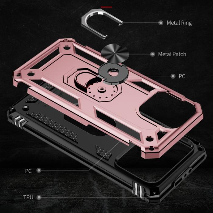 Bild 5, iPhone 15 Pro Skal Hybrid Armor Ring Roséguld