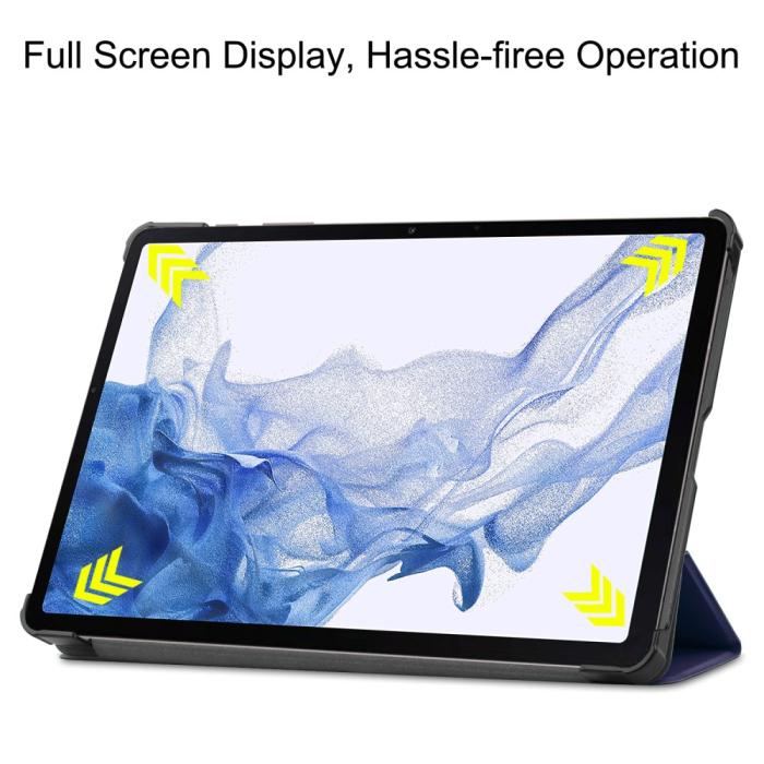 Bild 3, Samsung Galaxy Tab S9 Fodral Tri-Fold Läder Blå