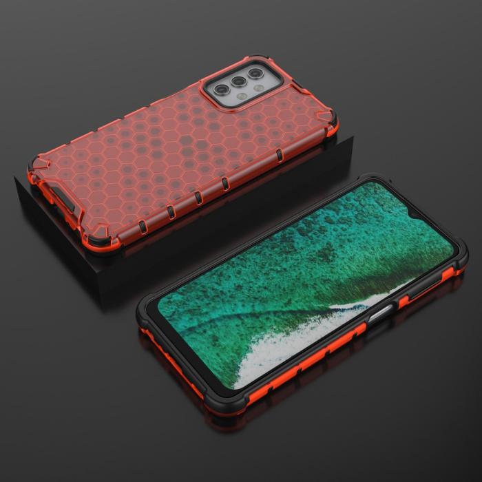 Bild 3, Samsung Galaxy A32 5G - Armor Honeycomb Textur Skal - Röd