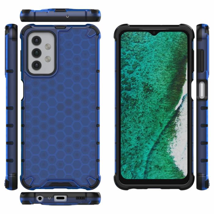 Bild 2, Samsung Galaxy A32 5G - Armor Honeycomb Textur Skal - Blå