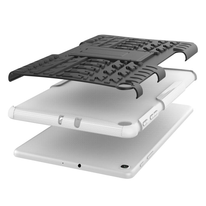 Bild 4, Samsung Galaxy Tab A 10.1 (2019) - Rugged Kickstand Armor Skal - Vit
