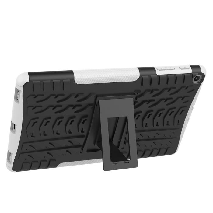 Bild 6, Samsung Galaxy Tab A 10.1 (2019) - Rugged Kickstand Armor Skal - Vit