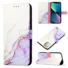 iPhone 14 Plus Fodral Marmor Textur Vit/Lila