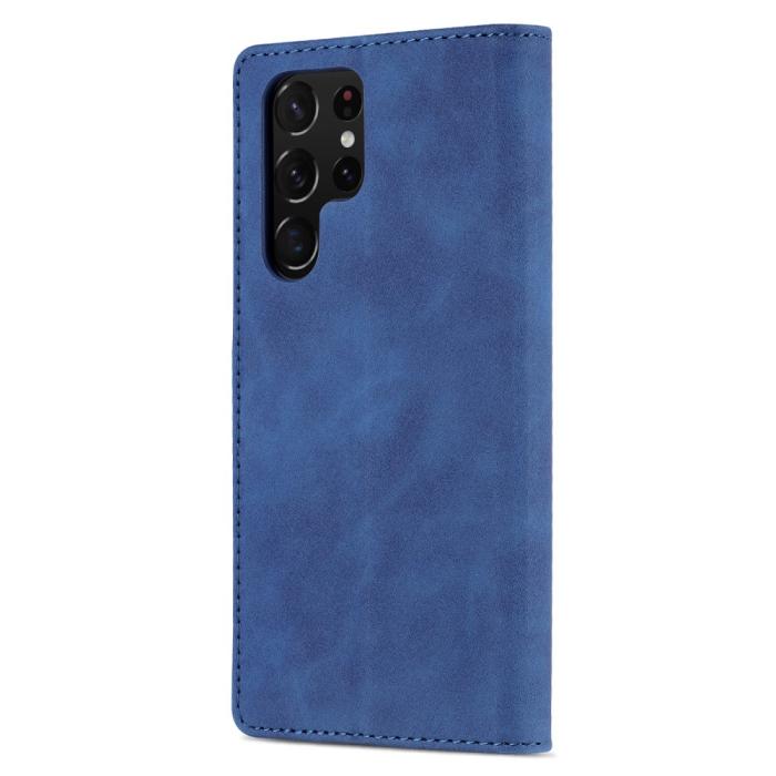 Bild 3, AZNS Samsung Galaxy S22 Ultra Fodral Läder Blå