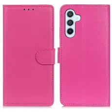 Samsung Galaxy A37 5G Fodral Litchi L&auml;der Rosa