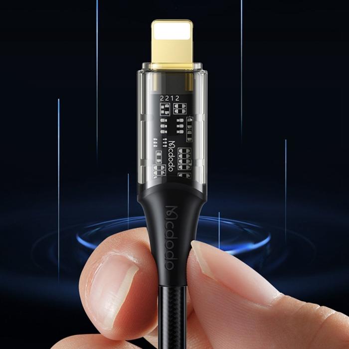 Bild 3, Mcdodo 1.8m 36W PD USB-C - Lightning Kabel Svart