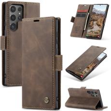 CASEME Samsung Galaxy S25 Ultra Fodral Retro L&auml;der Brun