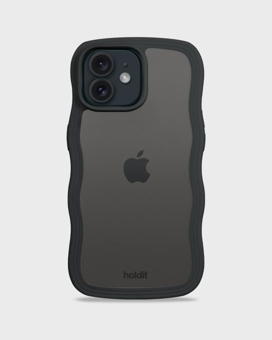 Bild 2, holdit iPhone 12 / 12 Pro Skal Wavy Svart/Transpar