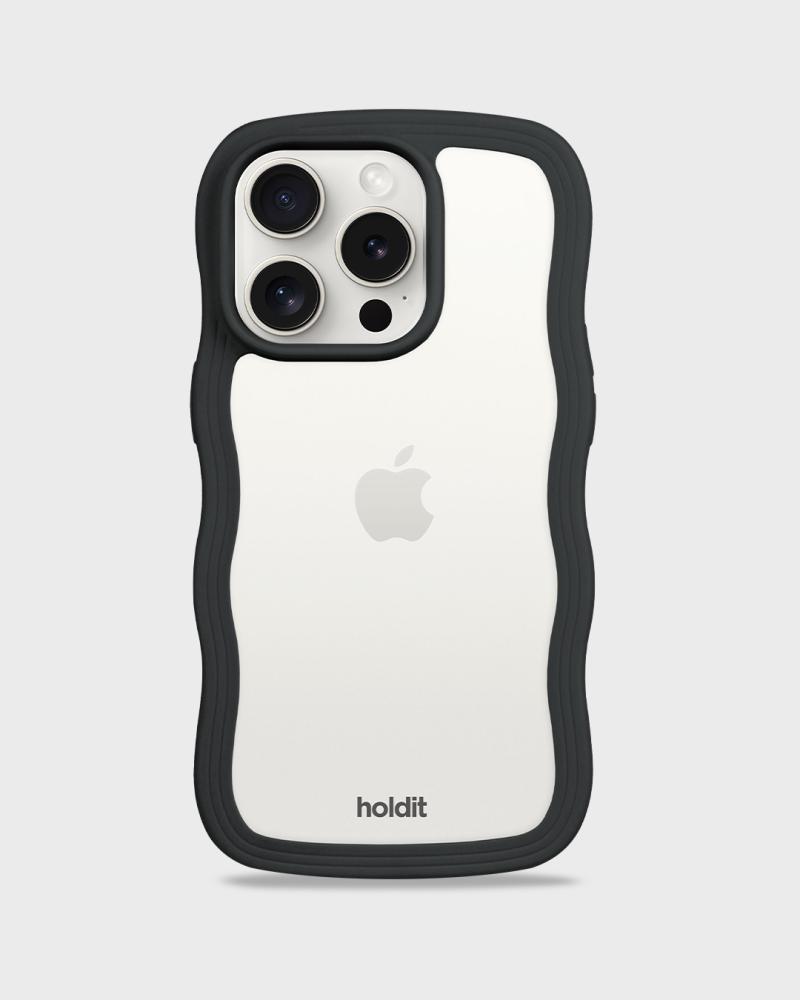 holdit iPhone 14 Pro Skal Wavy Svart/Transparent