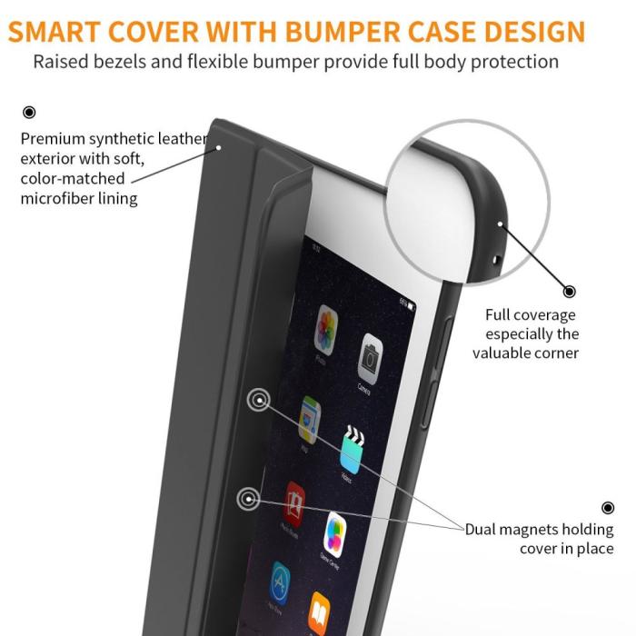 Bild 4, Tech-Protect iPad 9.7 2017/2018 Fodral SmartCase Svart