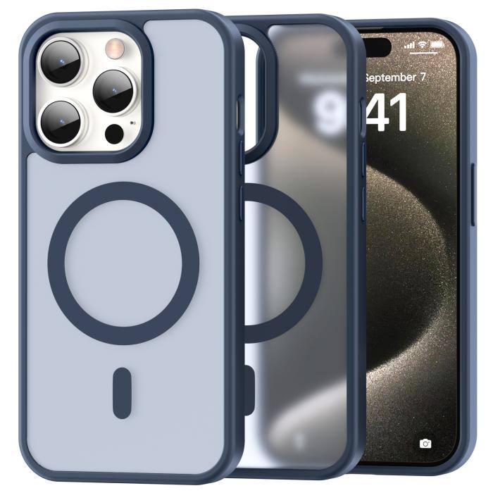 Bild 1, ColorPop iPhone 15 Pro Max Skal CH MagSafe Matt Mörk Blå