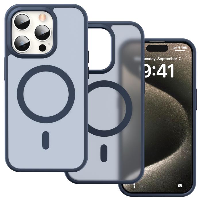 Bild 2, ColorPop iPhone 15 Pro Max Skal CH MagSafe Matt Mörk Blå