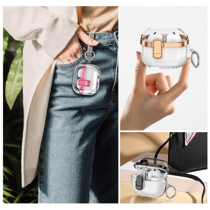 Bild 5, Samsung Galaxy Buds 3/3 Pro Skal Hybrid Transparent/Rosa
