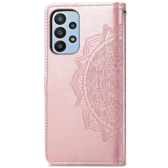 Bild 3, Samsung Galaxy A23 5G Fodral Mandala Läder Roséguld