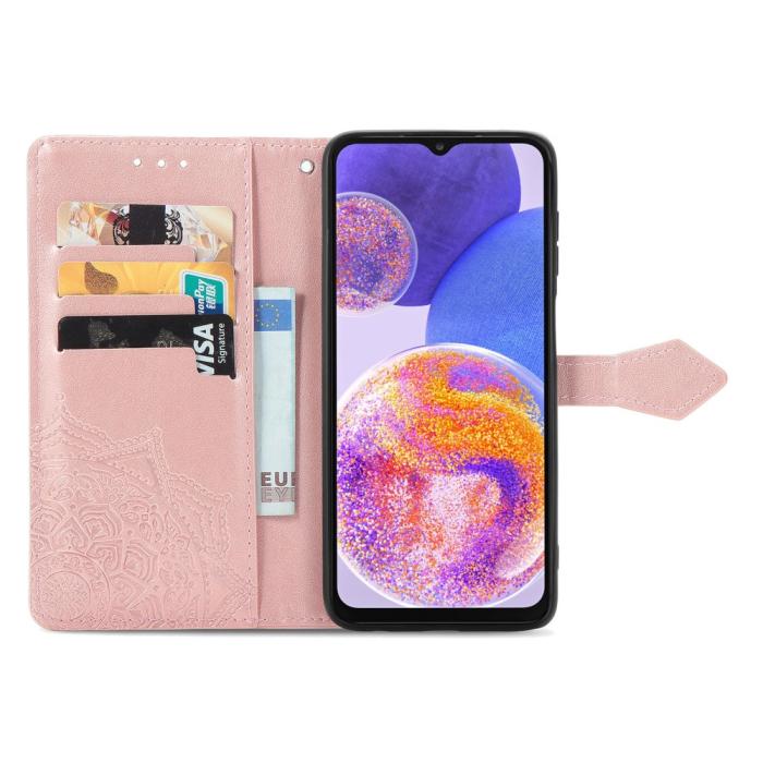 Bild 4, Samsung Galaxy A23 5G Fodral Mandala Läder Roséguld