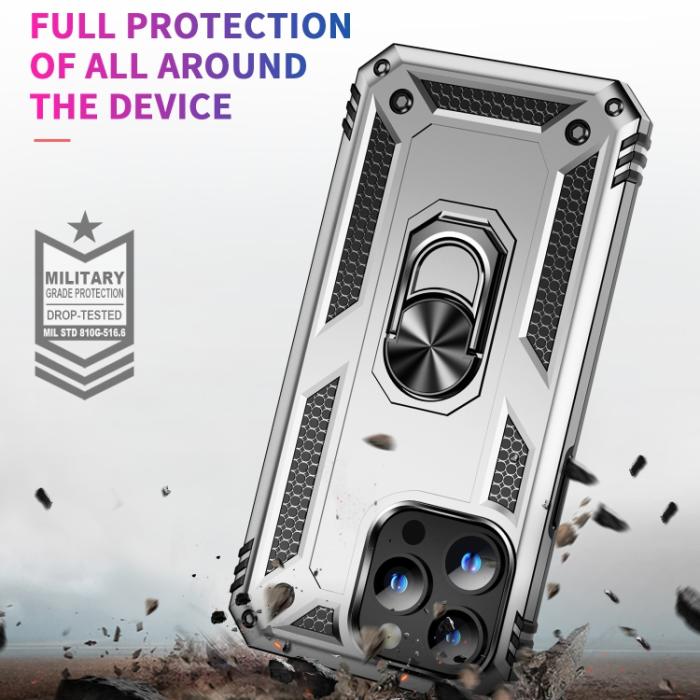Bild 3, iPhone 15 Pro Skal Hybrid Armor Ring Silver