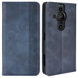 Sony Xperia Pro-I Fodral Retro Flip Läder Blå