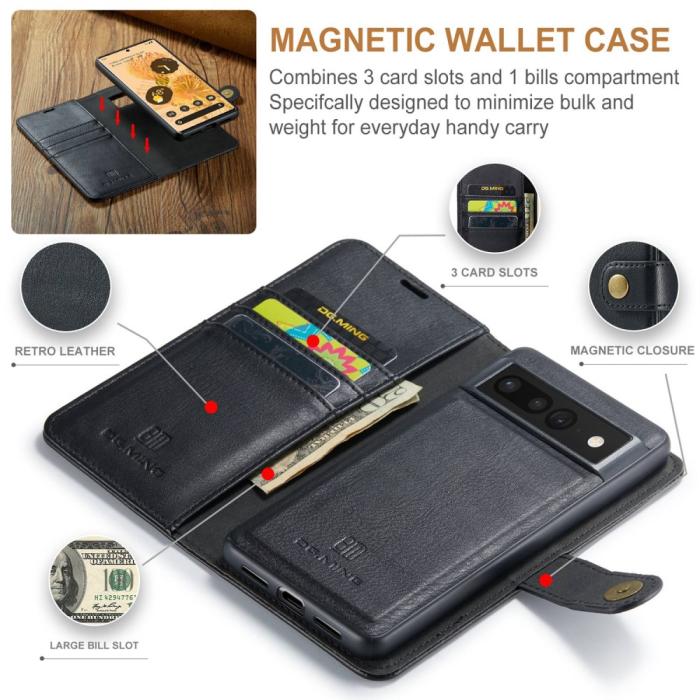 Bild 4, DG.MING Google Pixel 7 Pro 2in1 Magnet Fodral / Skal Svart