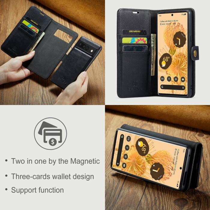 Bild 6, DG.MING Google Pixel 7 Pro 2in1 Magnet Fodral / Skal Svart