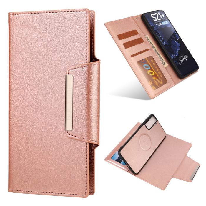 Bild 1, Samsung Galaxy S21 Plus - 2in1 Magnetiskt Plånboksfodral - Roséguld