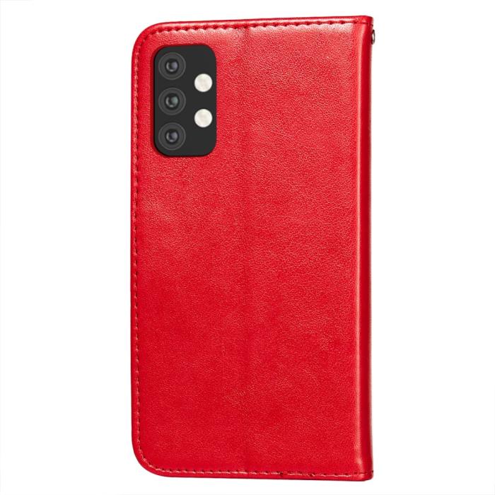 Bild 3, Samsung Galaxy A32 5G - Solid Läder Fodral - Röd