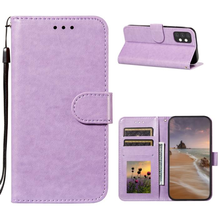 Bild 1, Samsung Galaxy A32 5G - Solid Läder Fodral - Lila