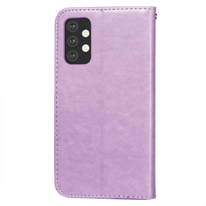 Bild 3, Samsung Galaxy A32 5G - Solid Läder Fodral - Lila