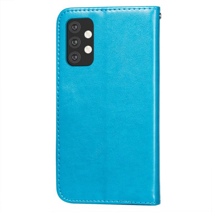 Bild 3, Samsung Galaxy A32 5G - Solid Läder Fodral - Blå