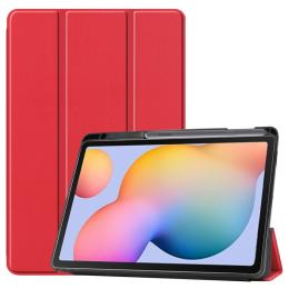 Samsung Galaxy Tab S6 Lite - Tri-Fold Fodral Med Pennhållare - Röd