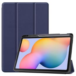 Samsung Galaxy Tab S6 Lite - Tri-Fold Fodral Med Pennhållare - Mörk Blå