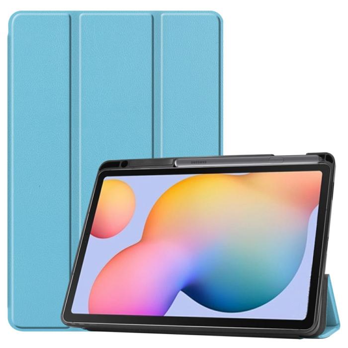 Bild 1, Samsung Galaxy Tab S6 Lite - Tri-Fold Fodral Med Pennhållare - Blå