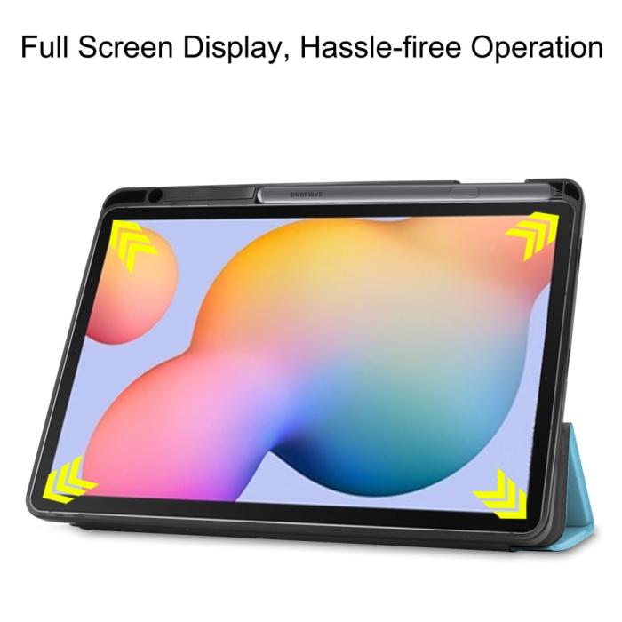 Bild 4, Samsung Galaxy Tab S6 Lite - Tri-Fold Fodral Med Pennhållare - Blå