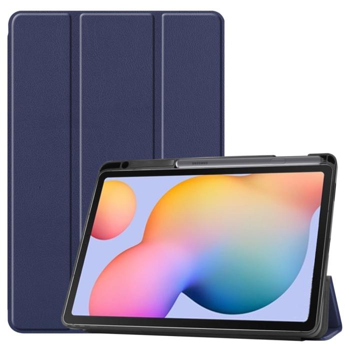 Bild 1, Samsung Galaxy Tab S6 Lite - Tri-Fold Fodral Med Pennhållare - Mörk Blå