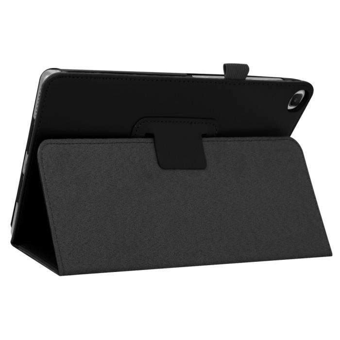 Bild 6, Samsung Galaxy Tab S6 Lite - Litchi Läder Fodral - Svart